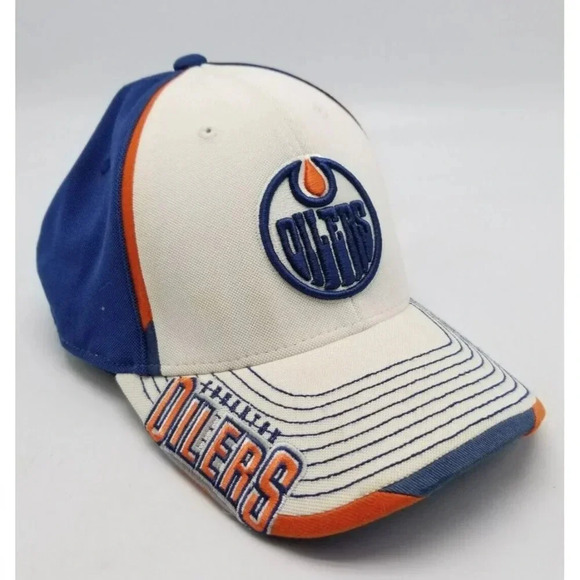 Edmonton Oilers Colorblock NHL Reebok Center Ice Collection Fitted Hat Size L/XL - Picture 1 of 6